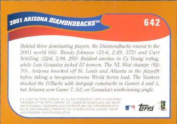 2002 Topps #642 Arizona Diamondbacks Back
