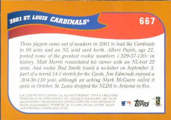 2002 Topps #667 St. Louis Cardinals Back