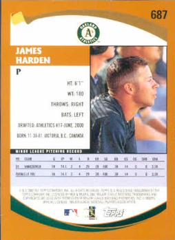 2002 Topps #687 James Harden Back