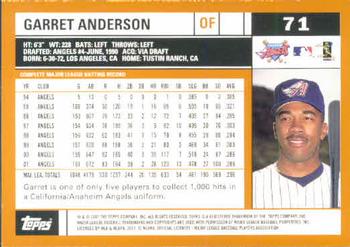 2002 Topps #71 Garret Anderson Back