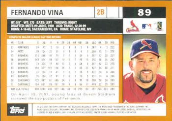 2002 Topps #89 Fernando Vina Back