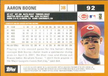2002 Topps #92 Aaron Boone Back