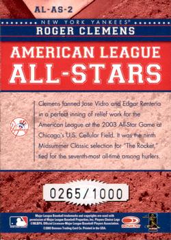 2004 Donruss - All-Stars American League #AL-AS-2 Roger Clemens Back