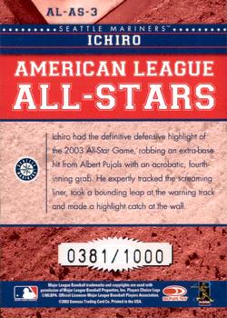 2004 Donruss - All-Stars American League #AL-AS-3 Ichiro Suzuki Back