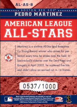 2004 Donruss - All-Stars American League #AL-AS-8 Pedro Martinez Back