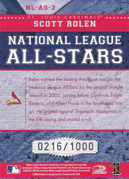 2004 Donruss - All-Stars National League #NL-AS-3 Scott Rolen Back