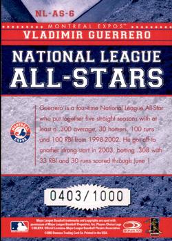 2004 Donruss - All-Stars National League #NL-AS-6 Vladimir Guerrero Back