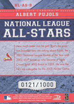 2004 Donruss - All-Stars National League #NL-AS-9 Albert Pujols Back