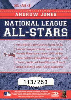 2004 Donruss - All-Stars National League Black #NL-AS-2 Andruw Jones Back