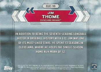 2017 Topps National Baseball Card Day - Cleveland Indians #CLE-10 Jim Thome Back