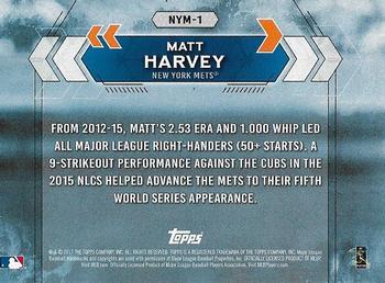 2017 Topps National Baseball Card Day - New York Mets #NYM-1 Matt Harvey Back