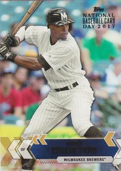 2017 Topps National Baseball Card Day - Milwaukee Brewers #MIL-1 Keon Broxton Front