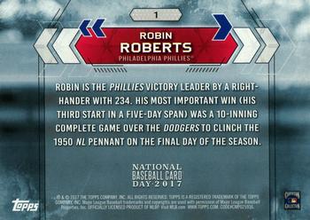 2017 Topps National Baseball Card Day - Philadelphia Phillies #1 Robin Roberts Back