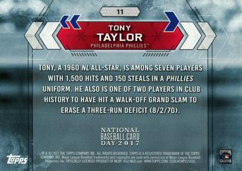 2017 Topps National Baseball Card Day - Philadelphia Phillies #11 Tony Taylor Back