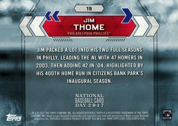 2017 Topps National Baseball Card Day - Philadelphia Phillies #19 Jim Thome Back