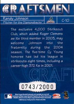 2004 Donruss - Craftsmen #C-10 Randy Johnson Back