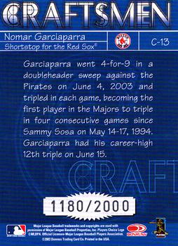 2004 Donruss - Craftsmen #C-13 Nomar Garciaparra Back
