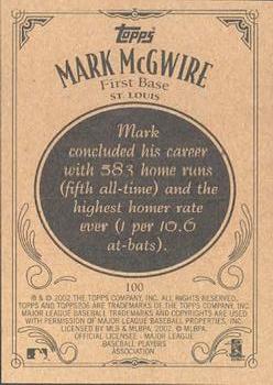 2002 Topps 206 #100 Mark McGwire Back