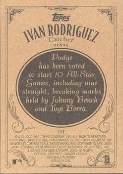 2002 Topps 206 #101 Ivan Rodriguez Back