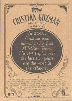 2002 Topps 206 #103 Cristian Guzman Back