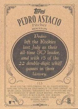 2002 Topps 206 #113 Pedro Astacio Back