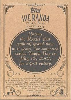 2002 Topps 206 #11 Joe Randa Back