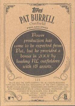 2002 Topps 206 #123 Pat Burrell Back