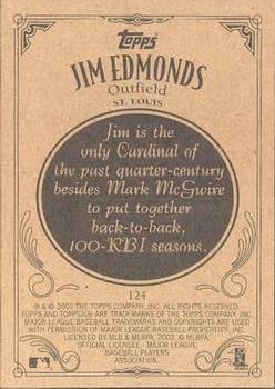 2002 Topps 206 #124 Jim Edmonds Back
