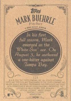 2002 Topps 206 #125 Mark Buehrle Back