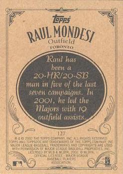 2002 Topps 206 #127 Raul Mondesi Back