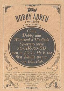 2002 Topps 206 #12 Bobby Abreu Back