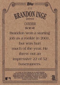 2002 Topps 206 #133 Brandon Inge Back