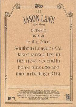 2002 Topps 206 #135 Jason Lane Back