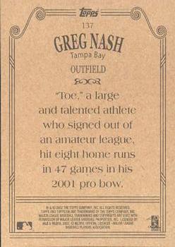 2002 Topps 206 #137 Greg Nash Back