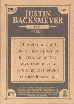 2002 Topps 206 #142 Justin Backsmeyer Back