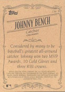 2002 Topps 206 #158 Johnny Bench Back