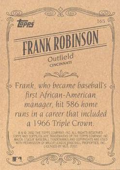 2002 Topps 206 #165 Frank Robinson Back