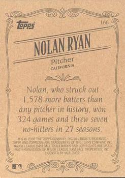 2002 Topps 206 #166 Nolan Ryan Back