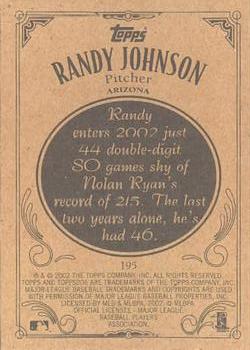 2002 Topps 206 #195 Randy Johnson Back