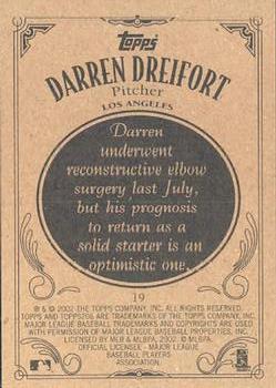 2002 Topps 206 #19 Darren Dreifort Back