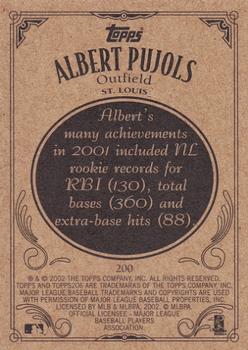 2002 Topps 206 #200 Albert Pujols Back