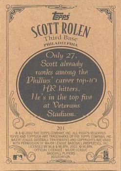 2002 Topps 206 #201 Scott Rolen Back