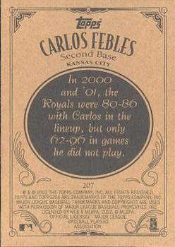 2002 Topps 206 #207 Carlos Febles Back