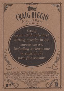 2002 Topps 206 #15 Craig Biggio Back