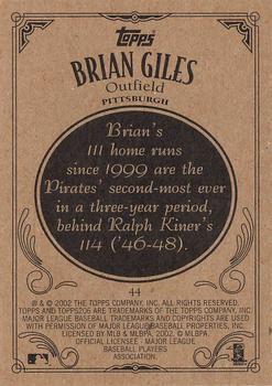 2002 Topps 206 #44 Brian Giles Back