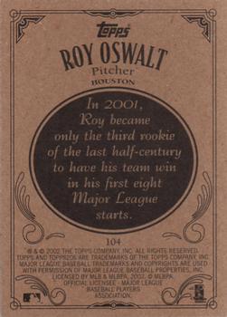 2002 Topps 206 #104 Roy Oswalt Back