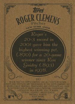 2002 Topps 206 #183 Roger Clemens Back