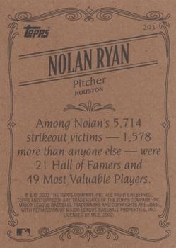 2002 Topps 206 #293 Nolan Ryan Back