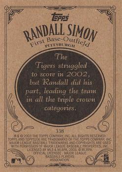 2002 Topps 206 #338 Randall Simon Back