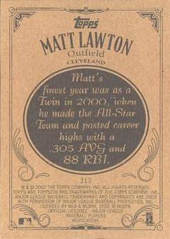 2002 Topps 206 #217 Matt Lawton Back
